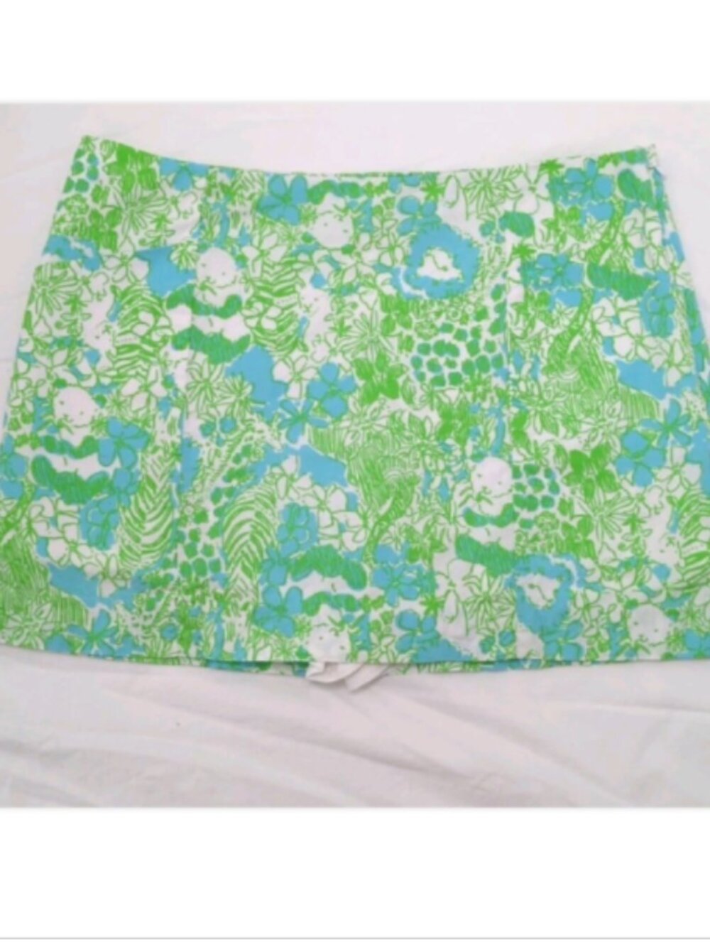 Lilly Pulitzer Women's It's A Zoo tropical Skort Size 8 #74008 Green Blue Cotton